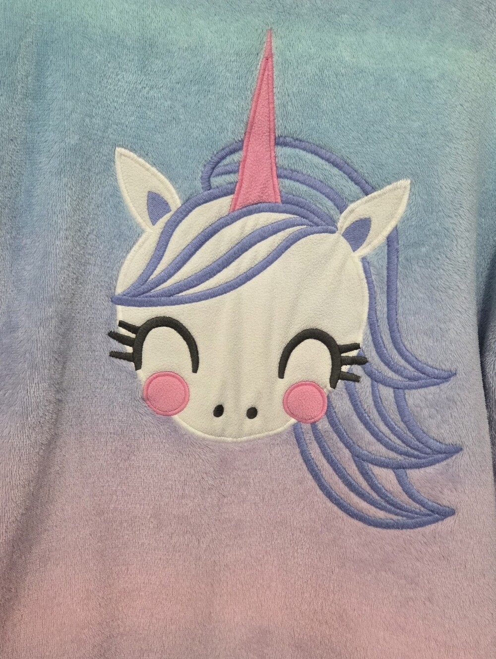 The Children's Place Girls Unicorn Blue & Purple Soft Fleece Pajamas Size XL 14 - Picture 3 of 11